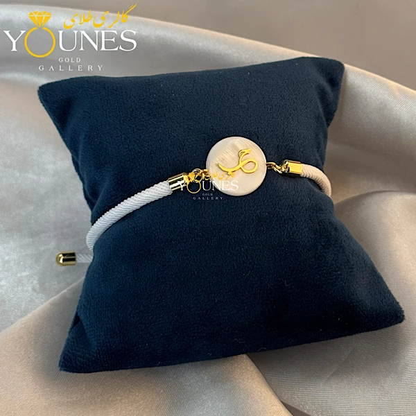 دستبند طلا لیزری حب صدفی 1cm